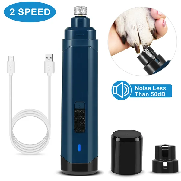 Afilador de Uñas Caninas 2 Velocidades Silencioso Recargable por USB Afeitadora de Uñas para Mascotas Profesional Tratamiento de Garras Cordless Cuidado de Patas — imagen 1