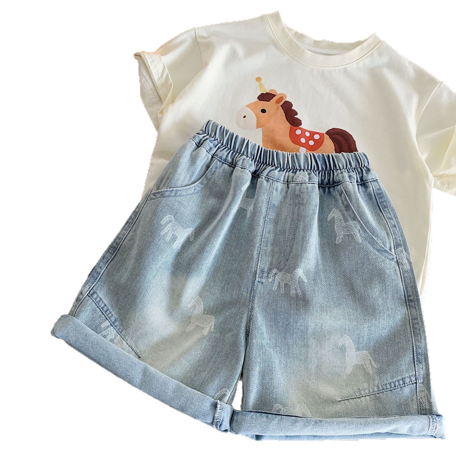 Children's Short Pony Jeans Summer Clothes — imagen 6