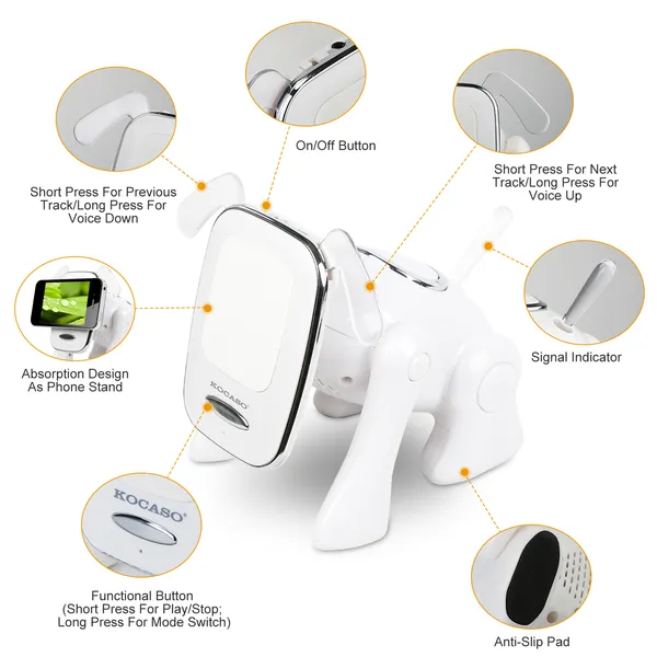 Altavoz Inalámbrico de Perro Mini Portátil Música Stereo Animalito Adorables — imagen 2