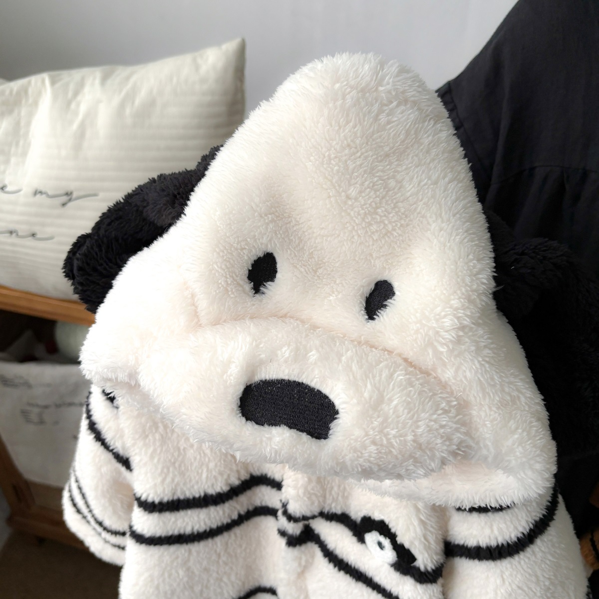 Striped Dog Onesie Cartoon Fleece Outerwear for Toddlers — image 6