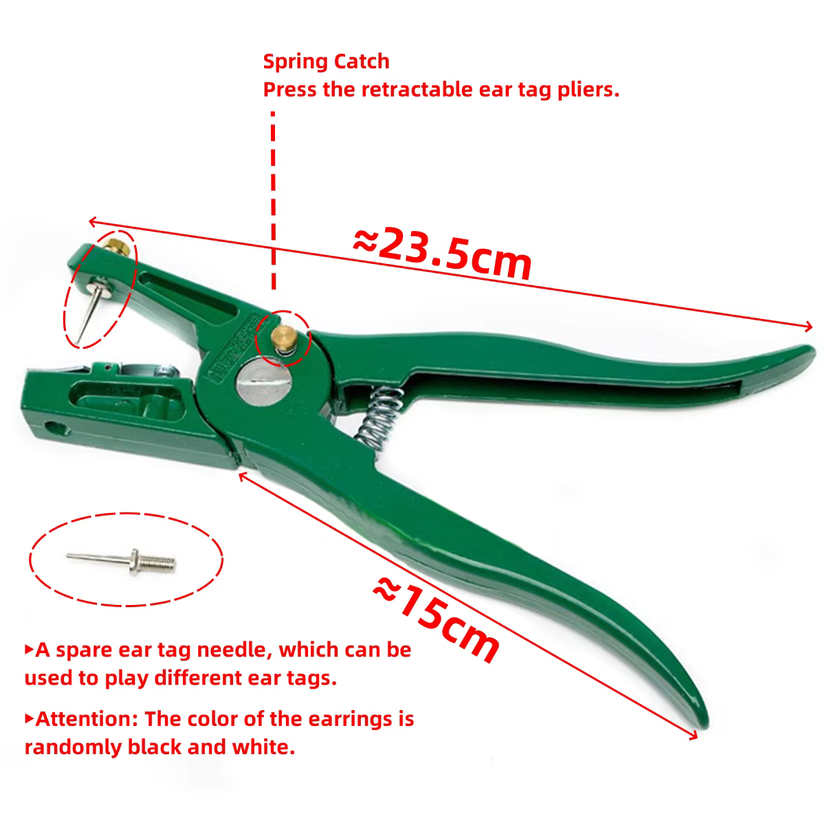 Sheep Cattle Aluminum Alloy Ear Tag Pliers Automatic Locking Buckle Ear Label Pliers 2 Needles Livestock Equipment Green/Purple — image 4