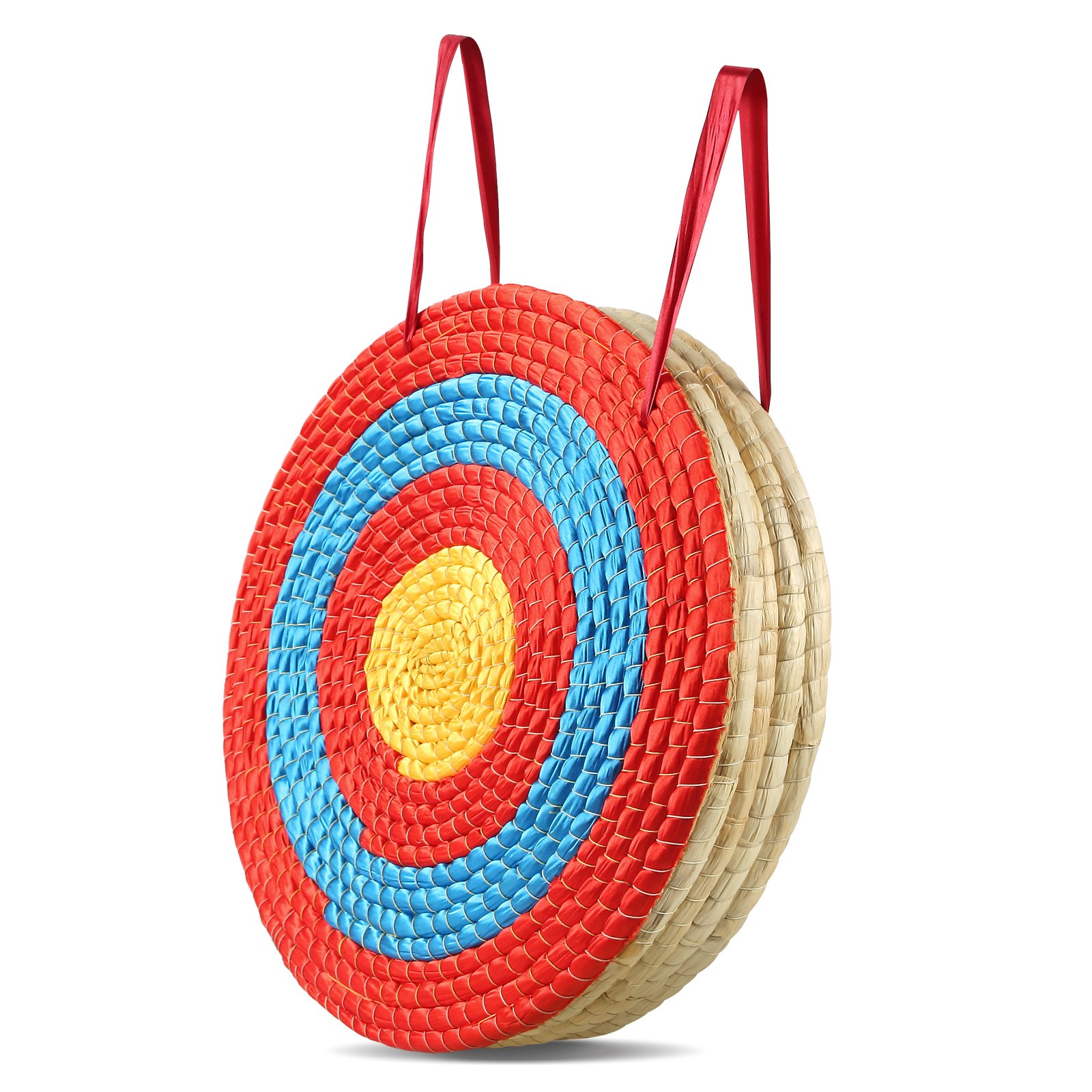 Archery Target, 5 Layers 20" Arrow Target, Traditional Solid Straw Round Archery Target Shooting Bow, Hand-Made Arrows Target, Coloured Rope Target For Backyard Outdoor Hunting Shooting Practice — imagen 1