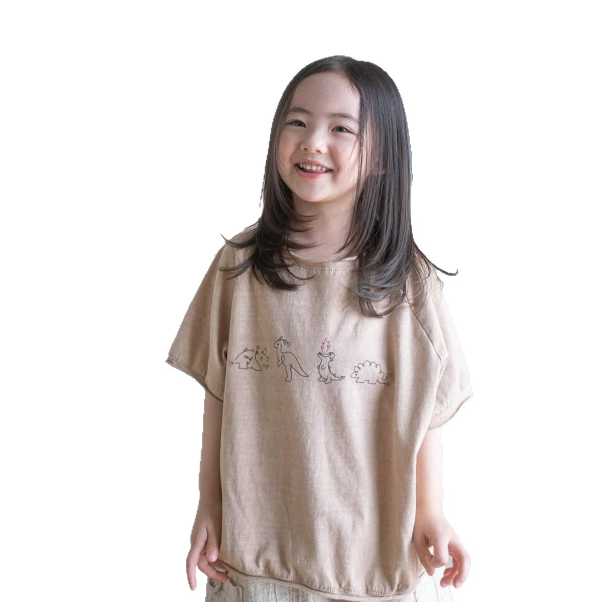 Kids' Short Sleeve T-Shirt, Boy/Girl, Small Dinosaur Print — image 1