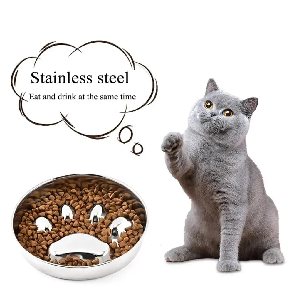 Pet Slow Feeding Food Bowl Slow Down Eating Non-Slip Metal Puzzle Maze Pet Dishes Anti Choke Stainless Steel Pet Bowl Training — image 5