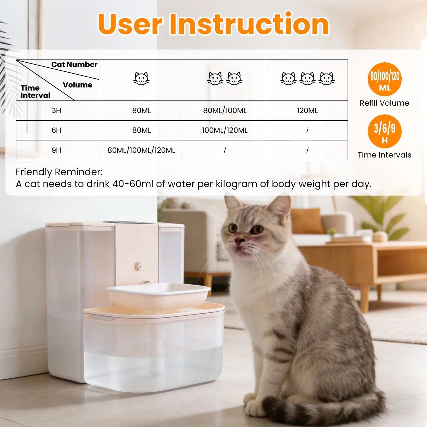 Cordless Dog Cat Water Fountain 4.5L, Dual Tank Filtration Automatic Pet Water Dispenser with Easy Cleaning — image 9