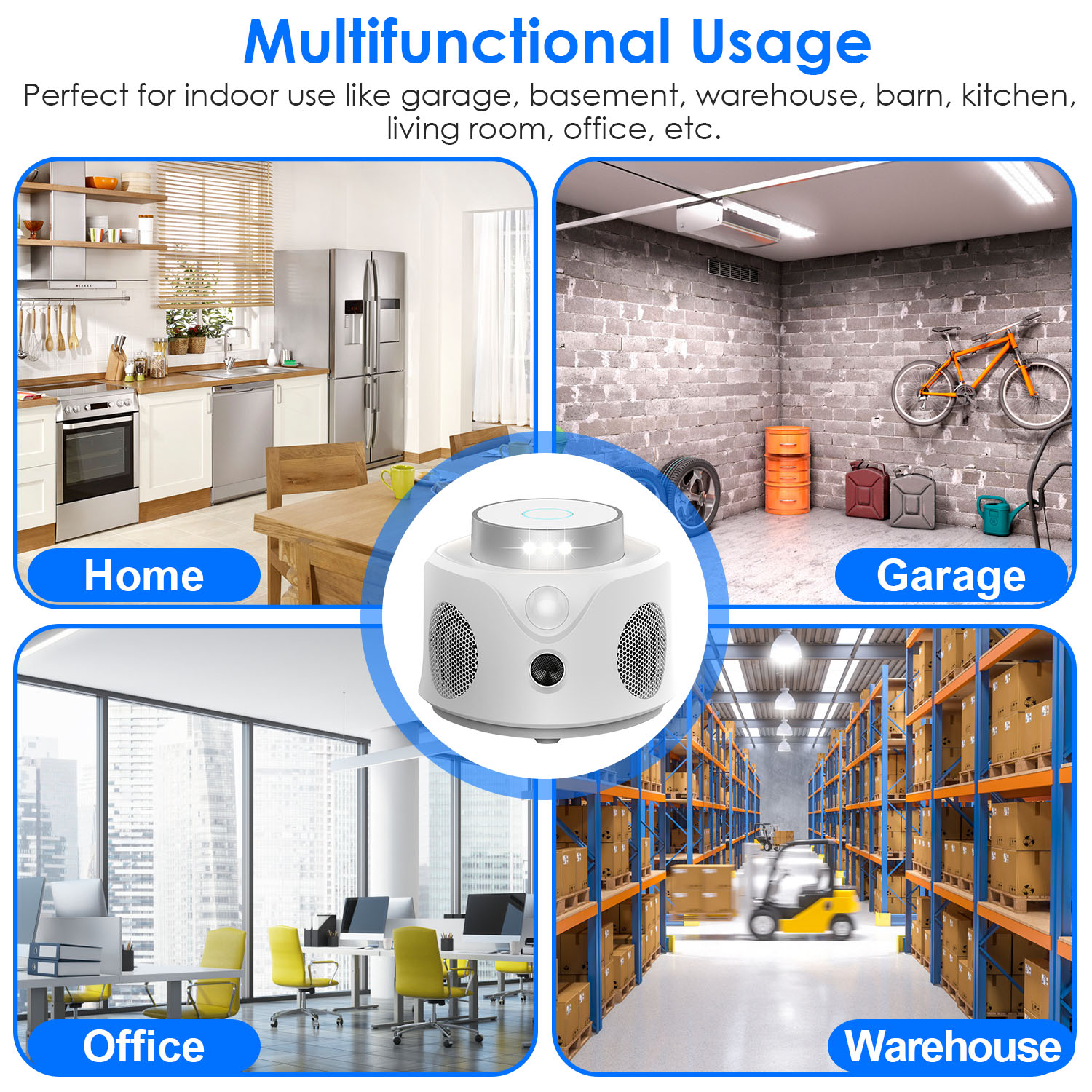 Repelente Ultrasónico de Ratones 360 Grados para Interior, Ahuyentador de Roedores para Ratones, Ratas y Ardillas con 3 Modos, 9 Luces Estroboscópicas, para Cocina, Sala, Ático, Sótano, Almacén y Garaje — imagen 11