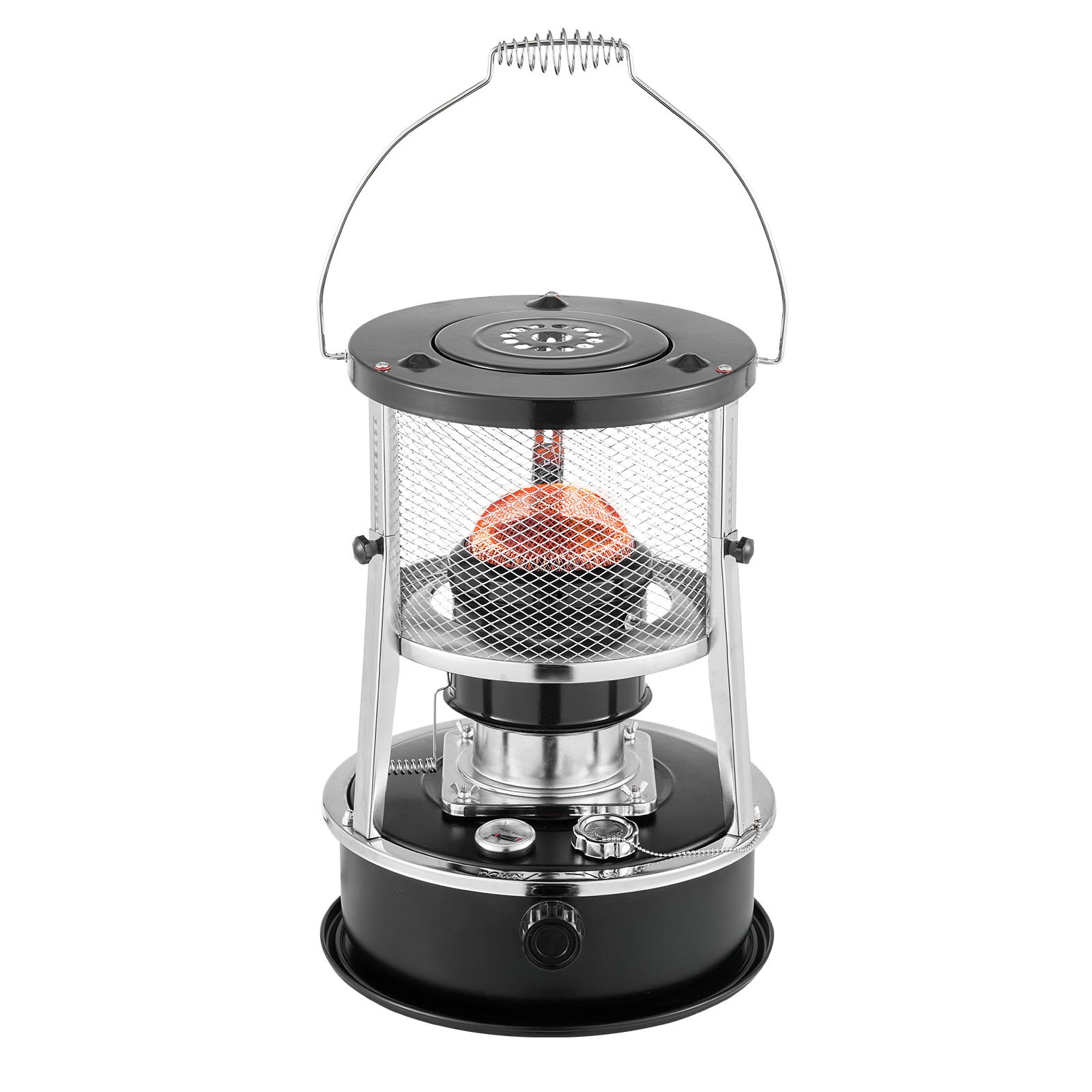 Calentador y Estufa Portátil de Queroseno de 9000 BTU, 2 en 1, Calentador No Eléctrico para Interior y Exterior con Altura y Llama Ajustables, Fácil de Guardar, para Camping, Caza, Cocina, Hogar, Garaje, Negro — imagen 1
