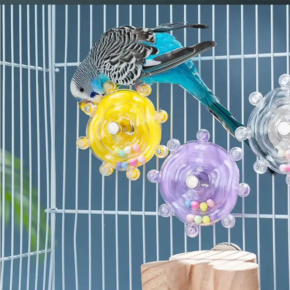 Parrot Decompression Toy Unique Rotating Help Pets Release Excess Energy Made Of Safe Materials Bite Wheel Toy — image 3