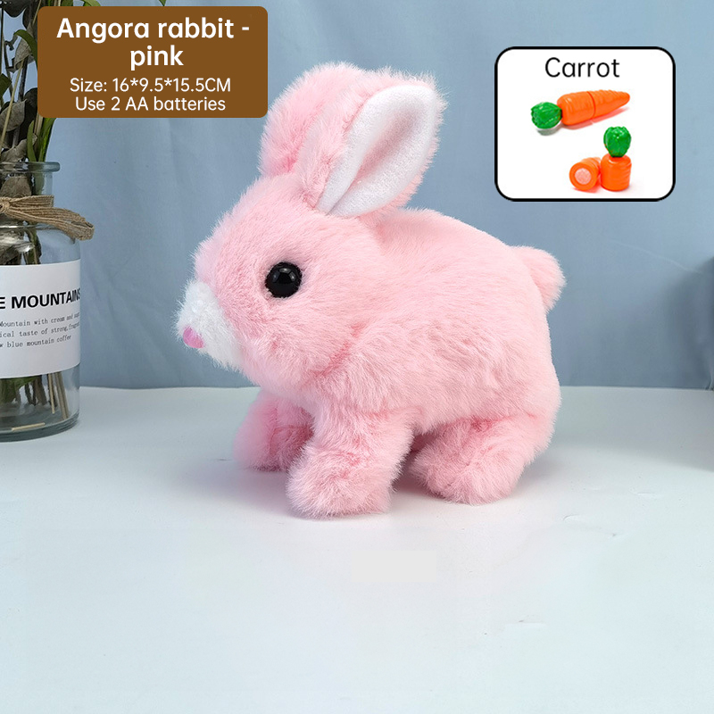 Upgraded Interactive Bunny Toy. Hops, walks, talks, shakes ears. Plush Gift for Kids (Grey) — image 3