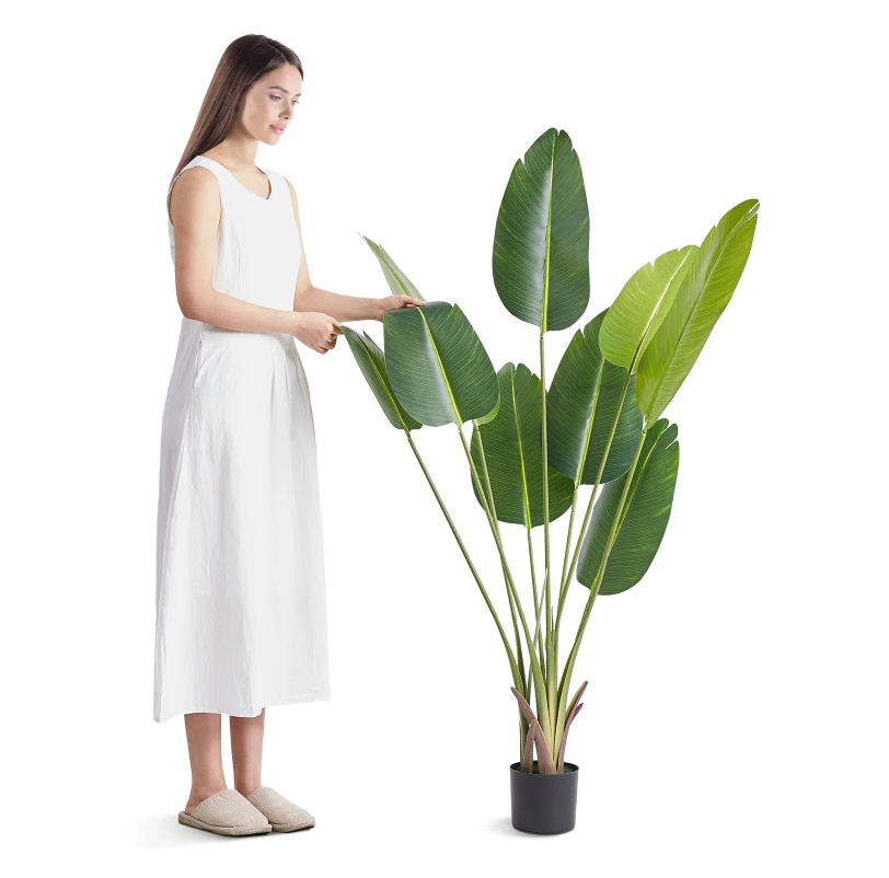 Artificial Birds Of Paradise Tree, 5 FT Tall Faux Plant, PE Material & Anti-Tip Tilt Protection Low-Maintenance Plant, Lifelike Green Fake Tree For Home Office Warehouse Decor Indoor Outdoor — image 2