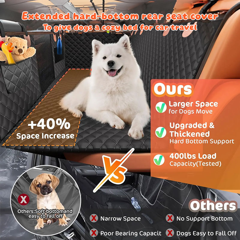 Dog Car Hammock Seat Cover, Waterproof 600D Oxford Fabric Pet Seat Protector for Back Seat, Scratch Proof & Anti-Slip — image 6