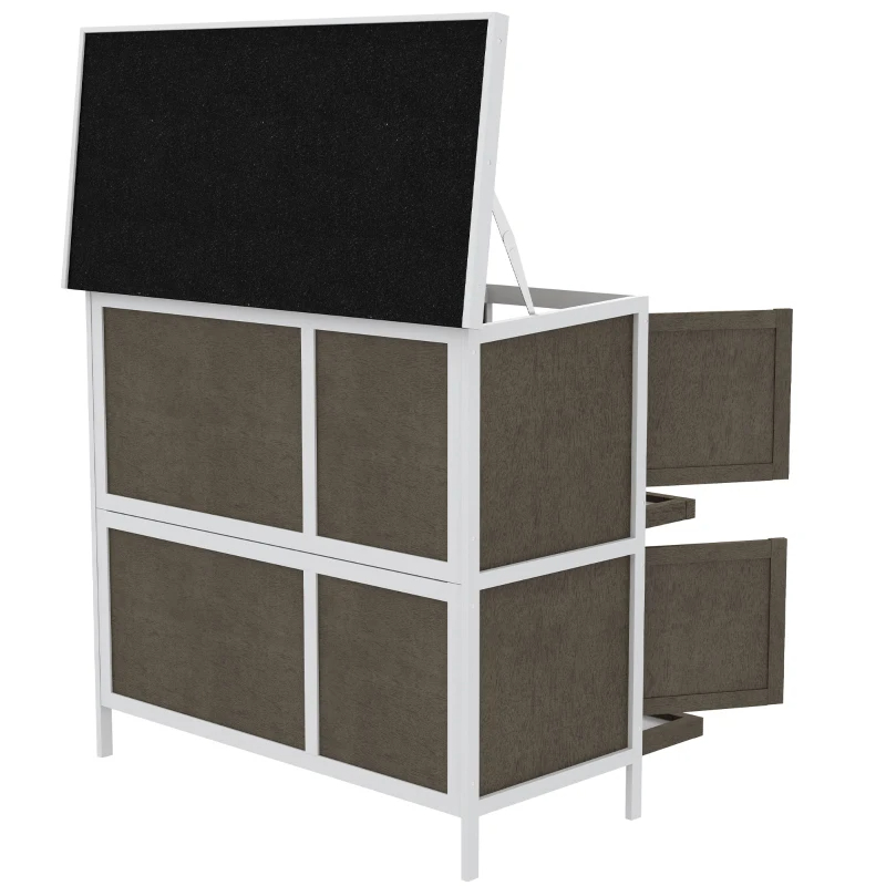PawHut Wooden Bunny Hutch With Ramp, Indoor Outdoor, Brown — imagen 2