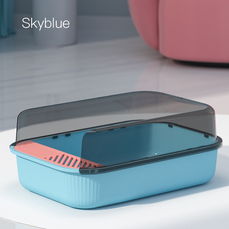 Semi Enclosed Cat Litter Basin Extra Large Anti Splashing Cat Toilet Cat Supplies Cat Excrement Basin Cat Litter Basin — image 6