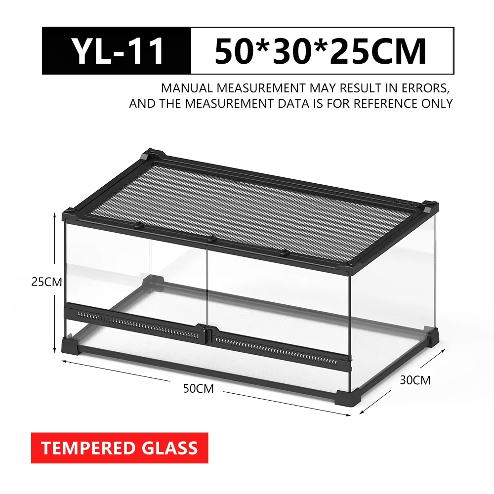 Terrario de Vidrio para Reptiles y Anfibios, Hamster, Erizo y Animales Pequeños — imagen 2