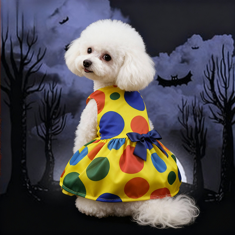 Pet Clothes Halloween Factory Dress for Small Dogs, Cute Clown Wizard Printed Design — image 1