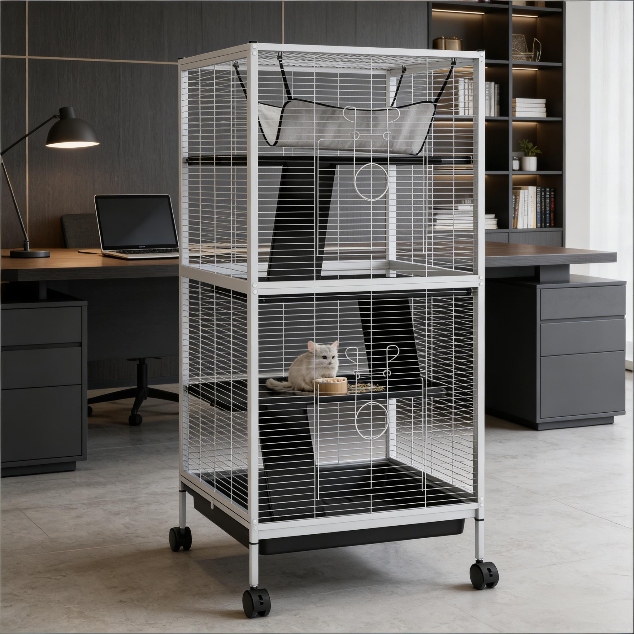 Spacious Pet House, Rolling Small Animal Hutch Cage, Small Pet Hutch — image 2