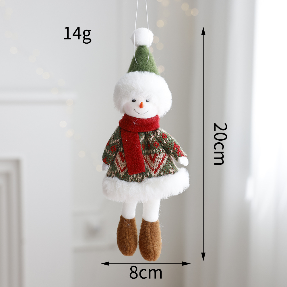 Christmas Decoration Fabric Doll Small Doll Pendant Plush Elk Santa Claus Snowman Christmas Tree Decoration — image 8