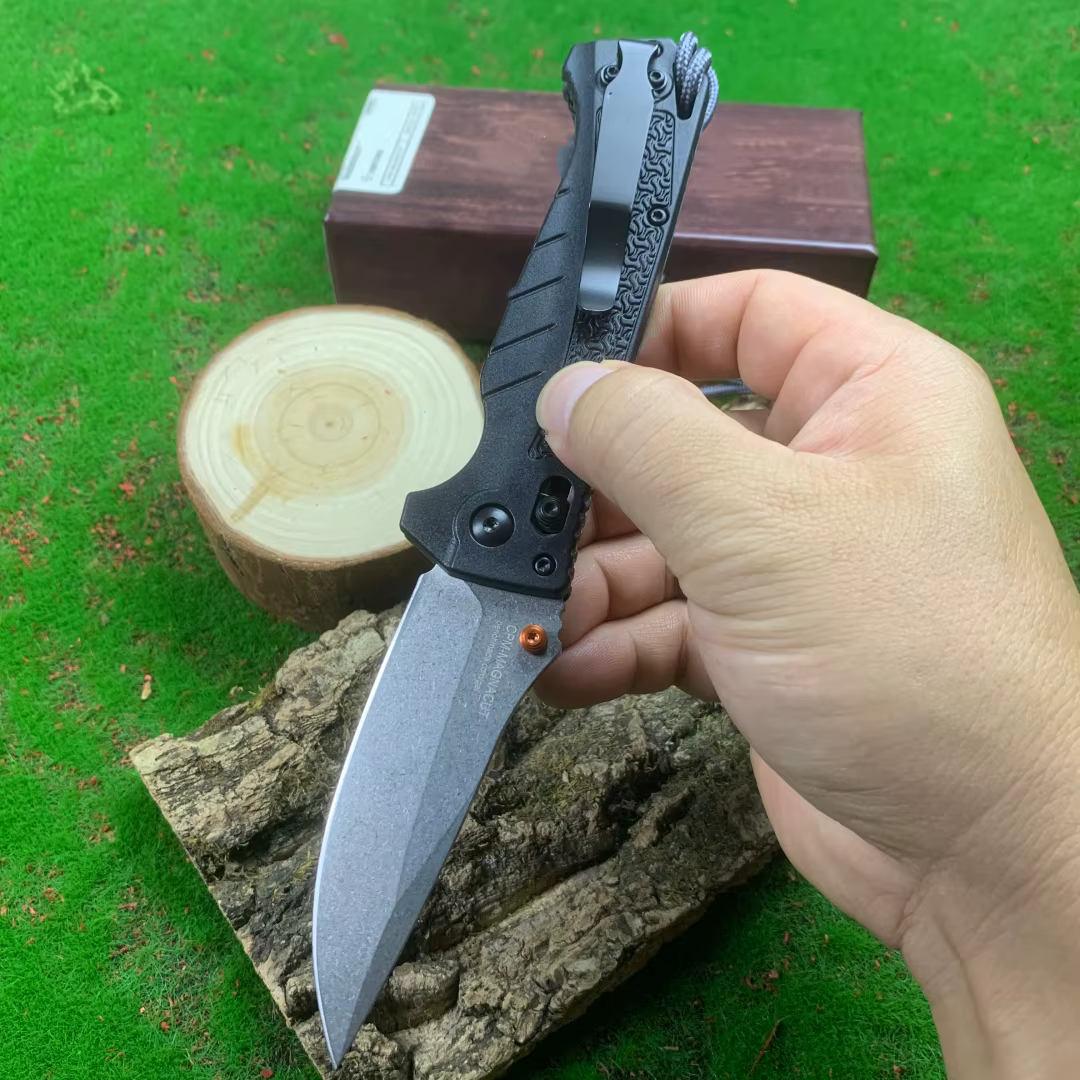 BM18060 Folding Pocket Knife Blue Handle CPM MAGNACUT Blade Nylon Fiber Handle Gift Knife US Warehouse Custom Retail — image 6