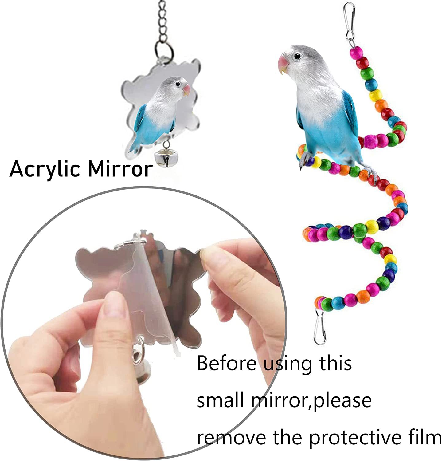 7PCs Parrot Toys Bird Cage Accessories — image 5