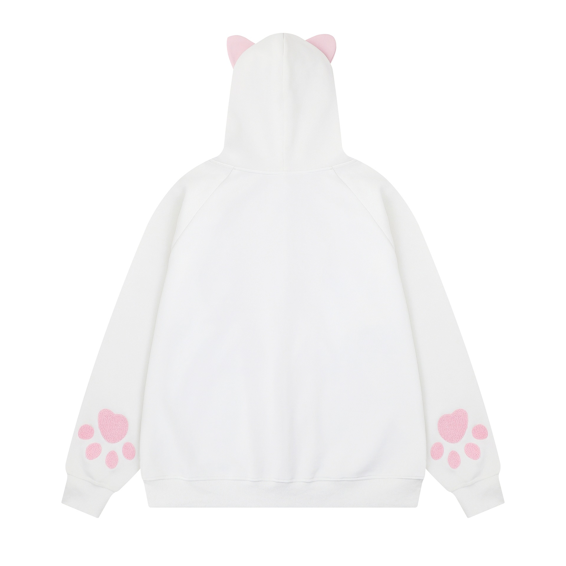 Color blocked cat face pocket hoodie — image 5