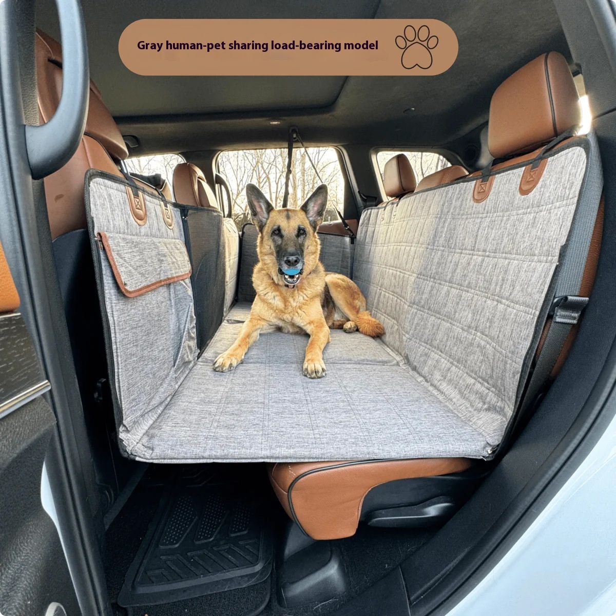 Plato de Soporte Ampliado para Perros - Colchón Automotriz con Cinturones de Seguridad — imagen 8
