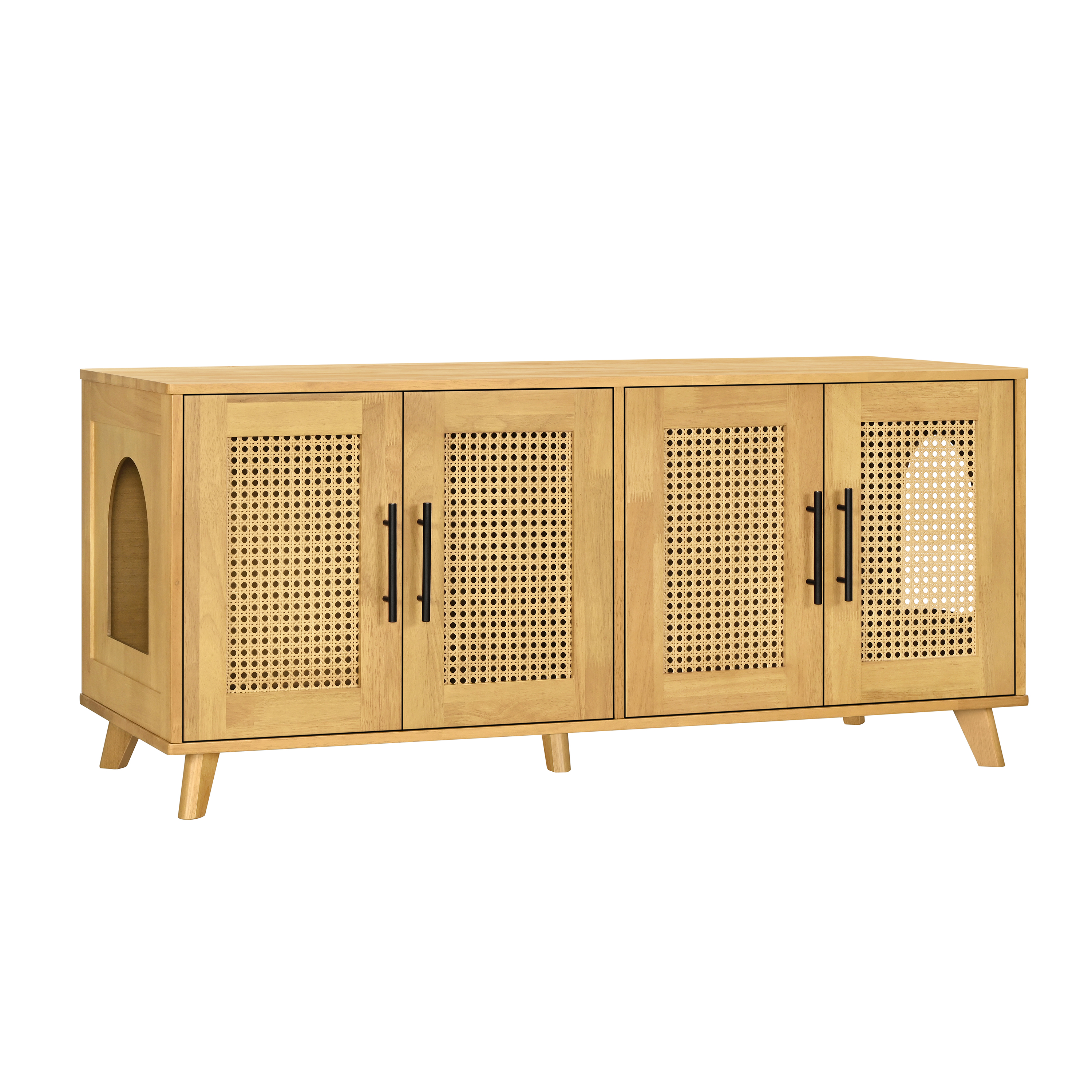 Gabinete de Interior Premium de Madera de Caucho Myra - Elegante Mobiliario Oculto para Gatos en Espacios Modernos — imagen 4