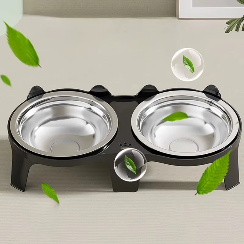 Stainless Steel Cat Food & Water Bowl with Anti-Tip Design Large Capacity Easy-Eat Design for Pet Dog Cat Feeding Food Bowl — image 2