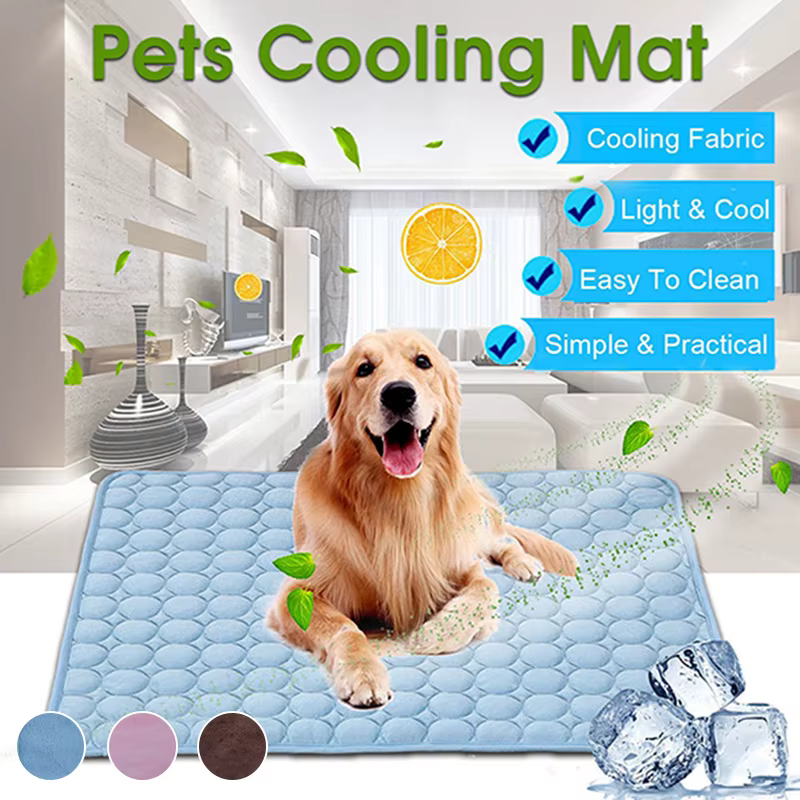 Dog Mat Cooling Summer Pad Mat For Dogs Cat Blanket Sofa Breathable Pet Dog Bed Summer Washable For Small Medium Large Dogs Car — image 1