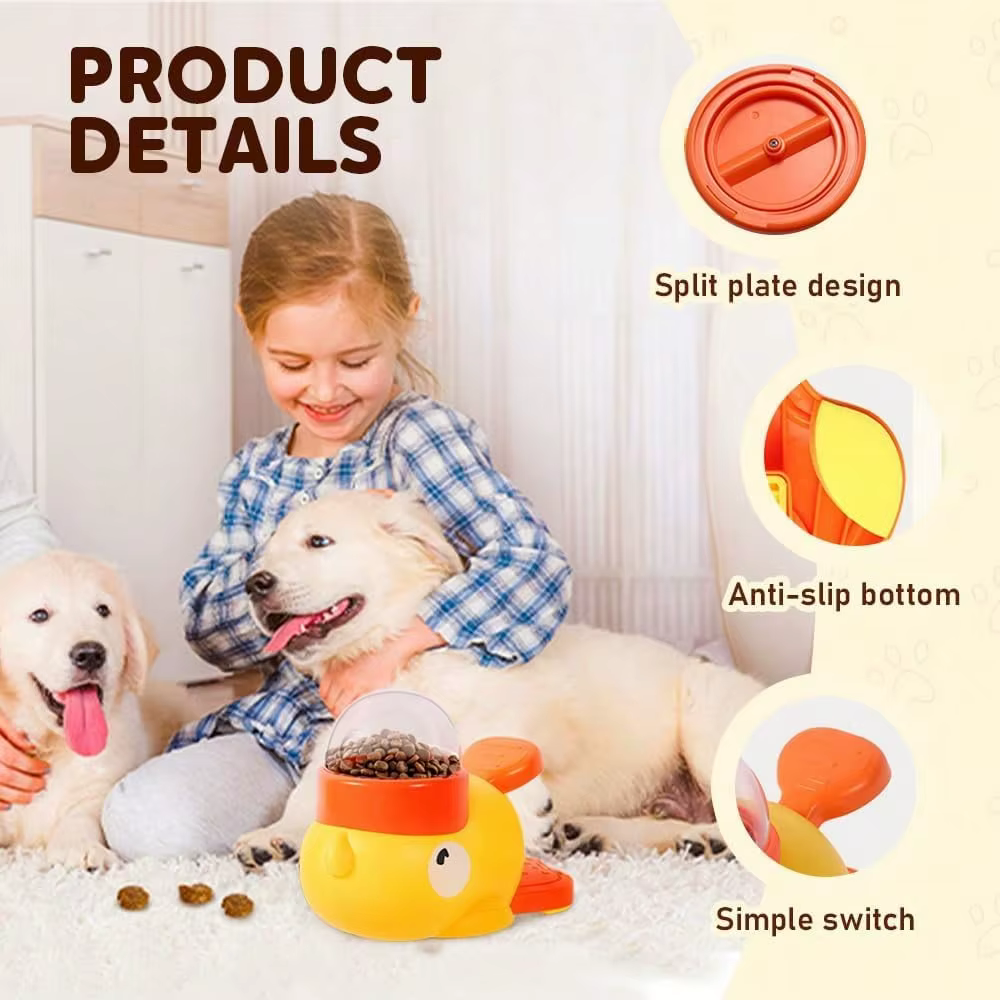 Bowls de Alimentación Lenta Interactivos 2 en 1 para Perros y Juguete Rompecabezas de Comida, Dispensador de Golosinas en Forma de Pato Bowl Antivoracidad para una Alimentación Saludable y Entrenamiento de Inteligencia (Amarillo) — imagen 4