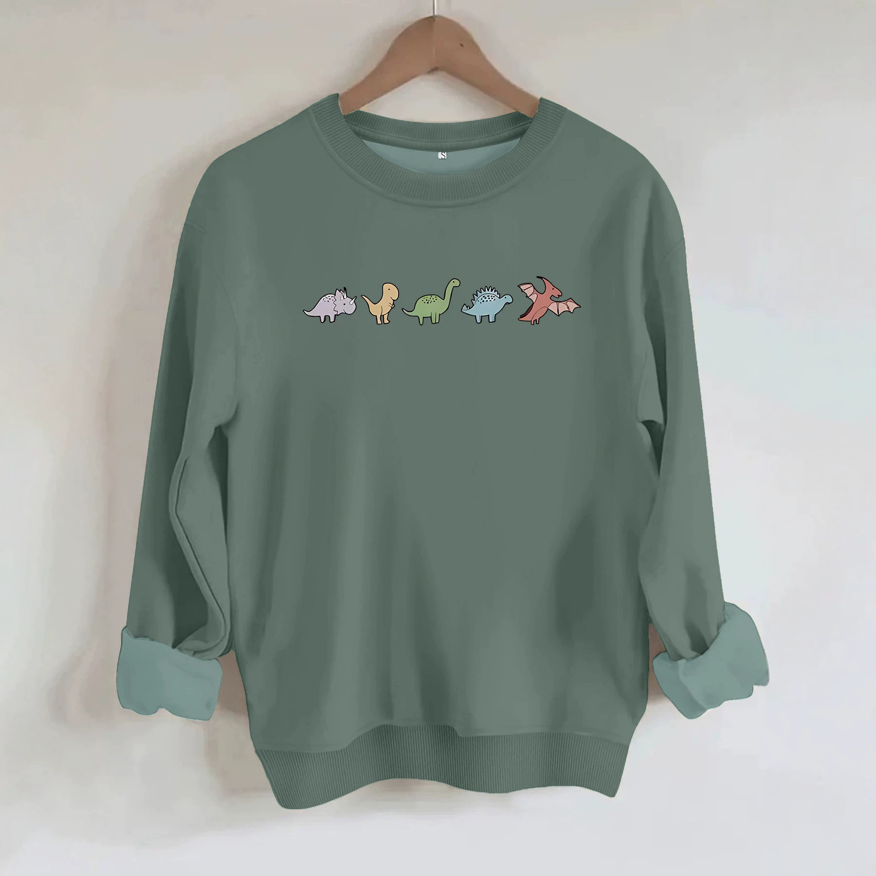 Dinosaur printed fleece hoodie for women — image 6
