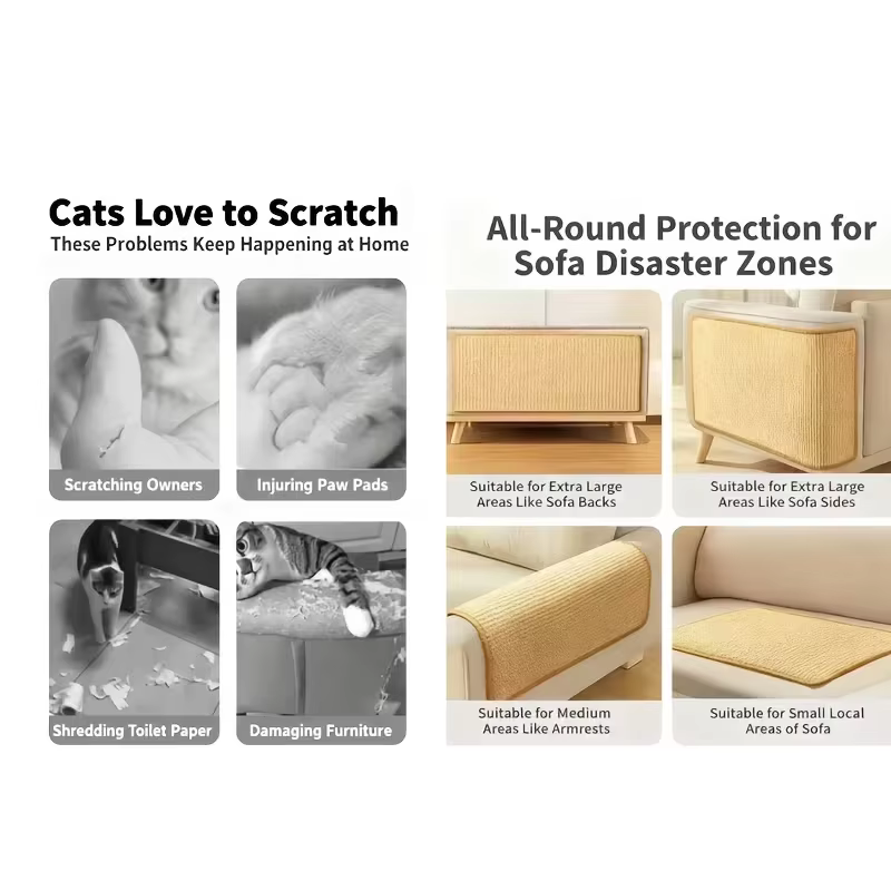 Standing Sisal Cat Scratcher with Hanging Ball, Space Saving Cat Furniture, Protect Sofa Chair Door, No Cat Tree Included — image 2