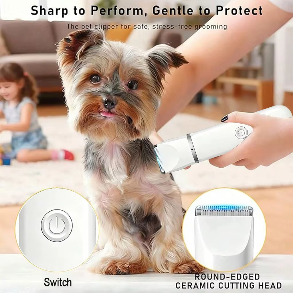 4-in-1 Pet Hair Clipper Rechargeable Dog Cat Trimmer Kit Cordless Electric Grooming Shaver with Comb Guide for Puppy Kitten — image 5