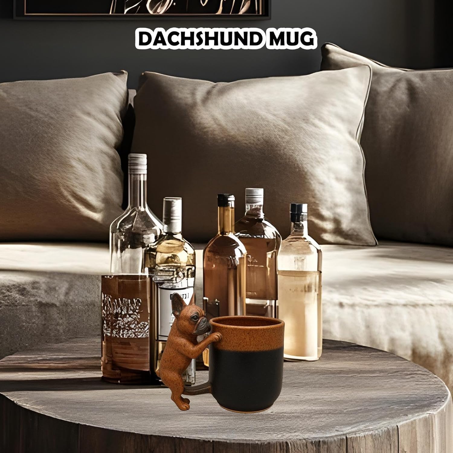 Taza de Dachshund Hecha a Mano en 3D, Taza de Cerámica Creativa con Forma de Animal en 3D, 11 Oz, Taza de Café Única con Diseño de Perro — imagen 4