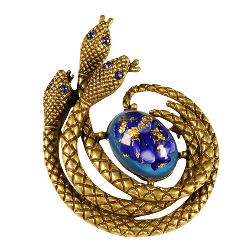 Vintage Creative Snake and Flower spilla gioielli da donna spille regali di gioielli con ciondoli per feste — image 6