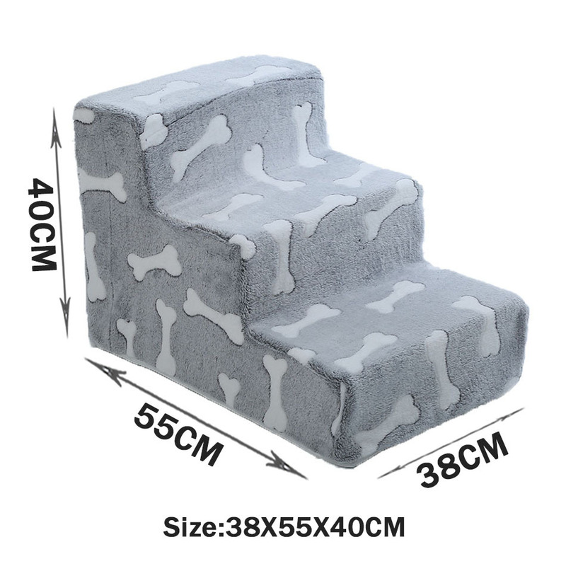 Bone-shaped pet stairs/ramp for dogs (placed beside sofa/bed) to protect joint safety, especially suitable for elderly dogs — image 3