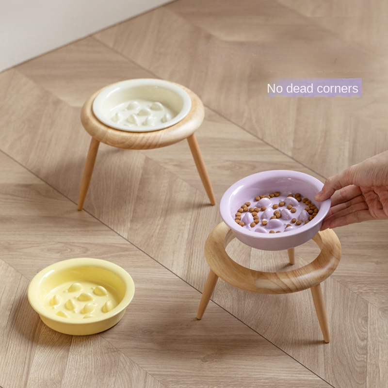 Ceramic Slow Feeding Elevated Cat Bowl Neck Support Cat Food Bowl Pet Ceramic Water Bowl for Cats and Dogs — image 4