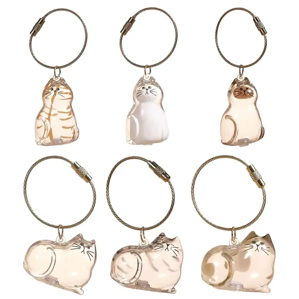 Conjunto de Pendientes de Memoria de Pelo de Gato 6 Piezas - Recuerdo de Mascota - Pendiente de Cápsula Suave, Llave Portátil — imagen 1
