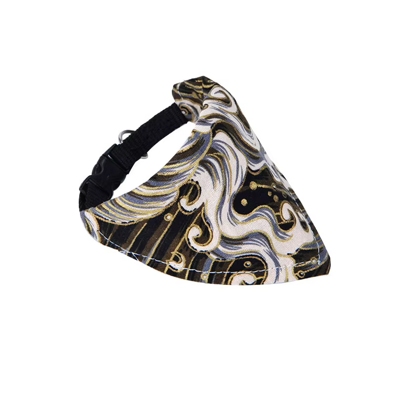 Pawstrip 6 Patterns Pet Dog Bandana Adjustable Small Dog Collar Scarf Soft Cotton Linen Cat Collar XS-XL — image 4