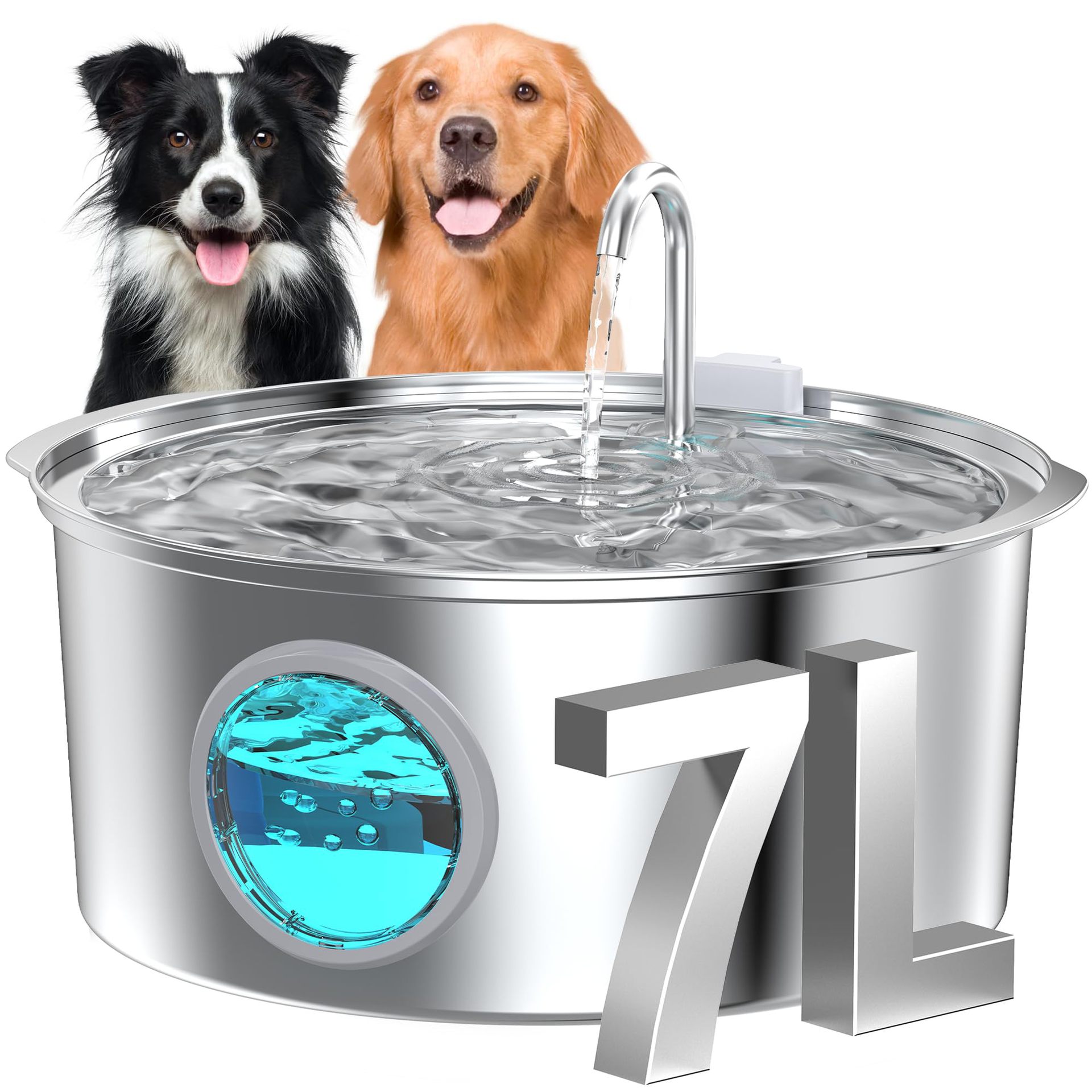 Dispensador de Agua para Mascotas en Acero Inoxidable con Capacidad Grande, Calentamiento Automático y Circulación de Agua para Perros y Gatos — imagen 1