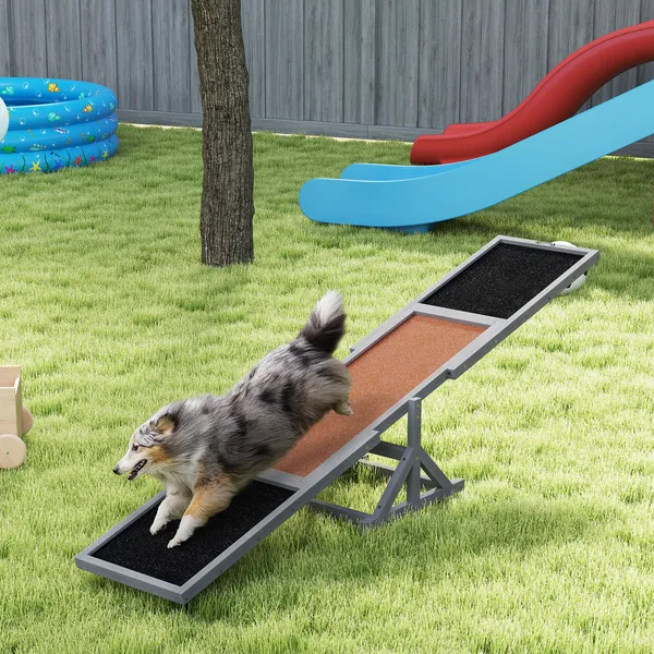 Wooden Dog Agility Seesaw For Training And Exercise, Weather Resistant, 83 L X 16 W X 14 H Inch — image 1
