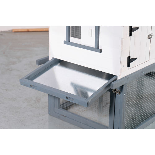 Gallinero y Conejera de Madera de Doble Nivel de 53 Pulgadas, para Interior/Exterior, Impermeable, con Techo, Escalera y Bandeja de Limpieza Removible, Adecuada para Mascotas Pequeñas y Medianas — imagen 4
