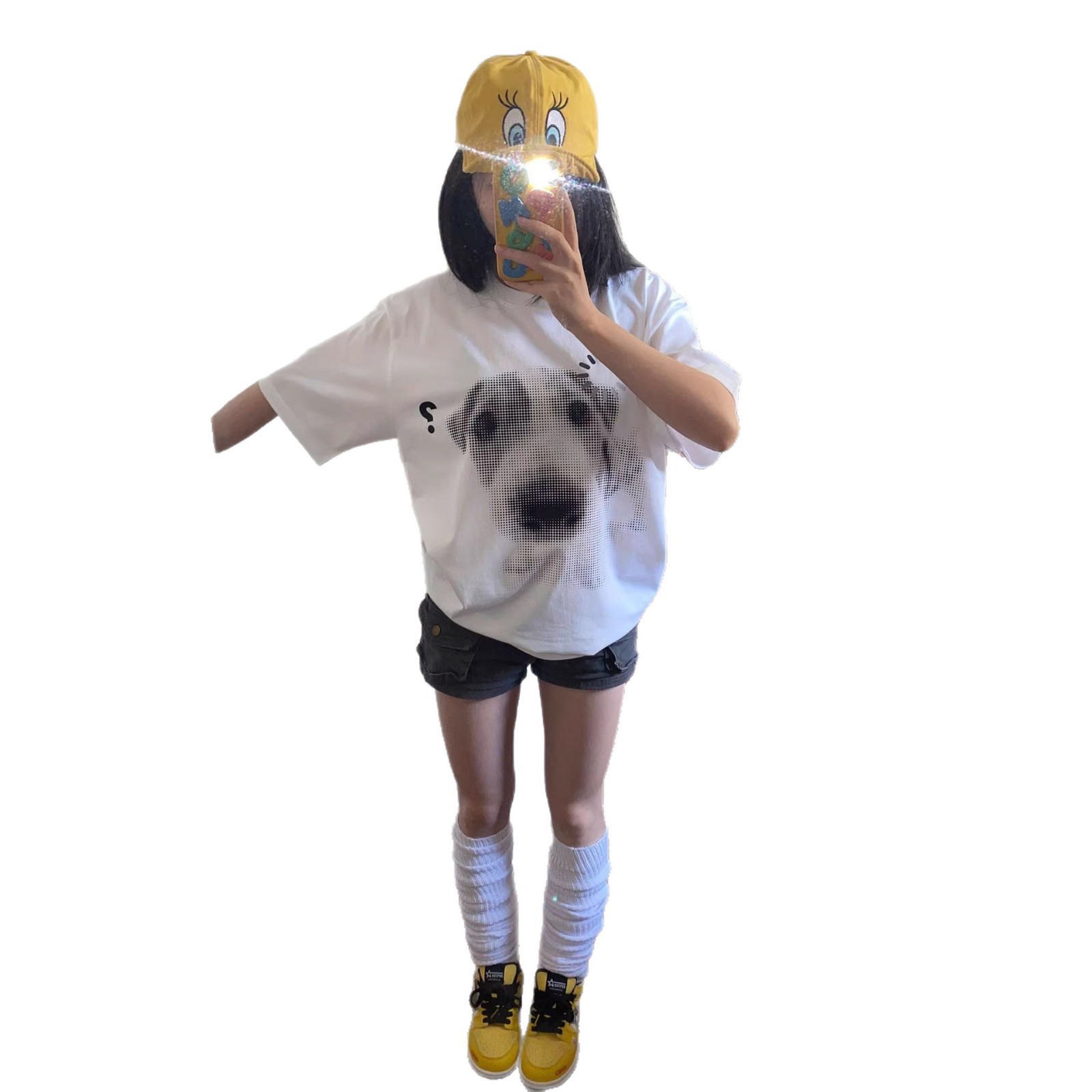 Dogs Print Cotton Short Sleeve T-Shirt Unisex Couple Student Loose Versatile Simple Top — image 2