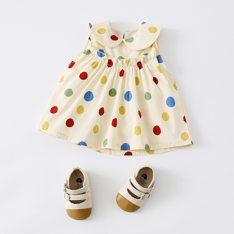 Children's Dot Print Butterfly Backless Dress for Toddler Girls — image 4