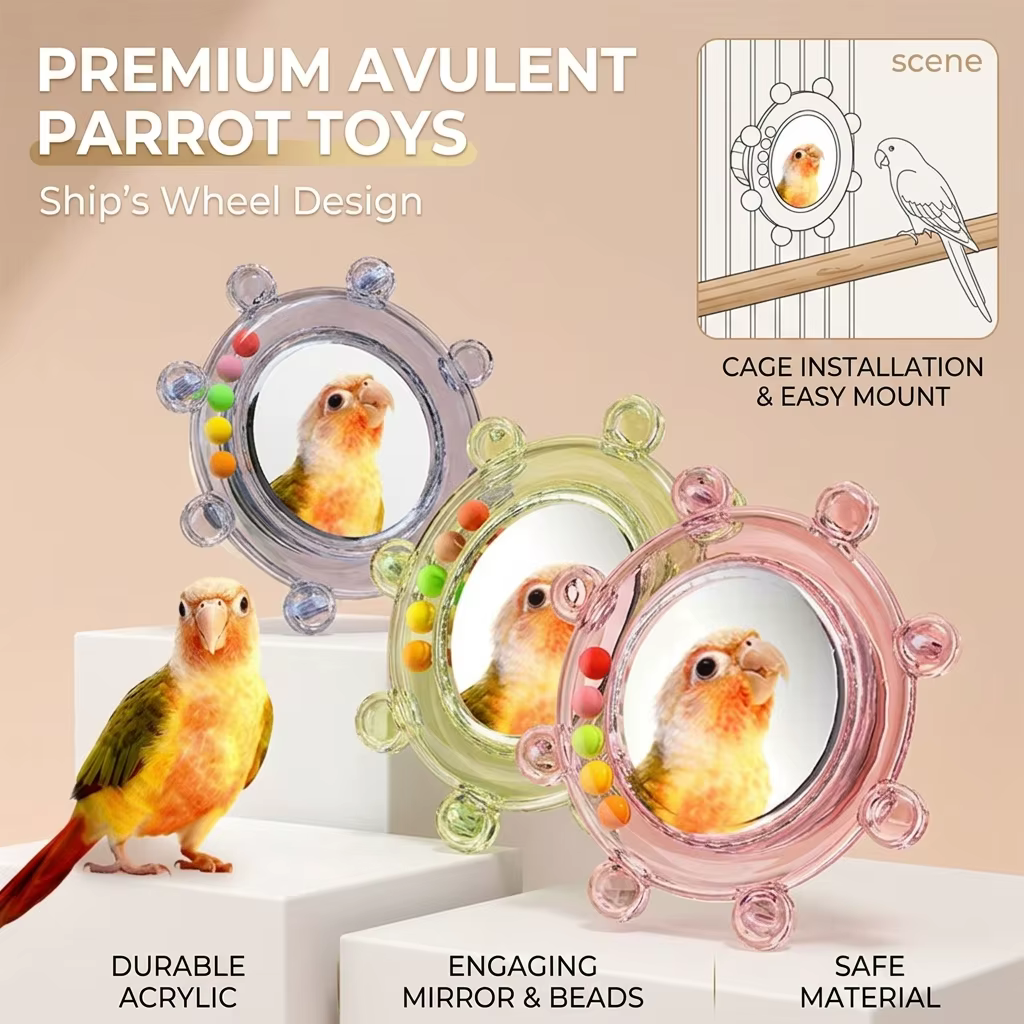 Juguete Interactivo para Loro con Música de Rotación Xuan Feng Ba Ge Peonía Sol Pequeña Juguete para Pájaros Loro para Masticar y Morder — imagen 1