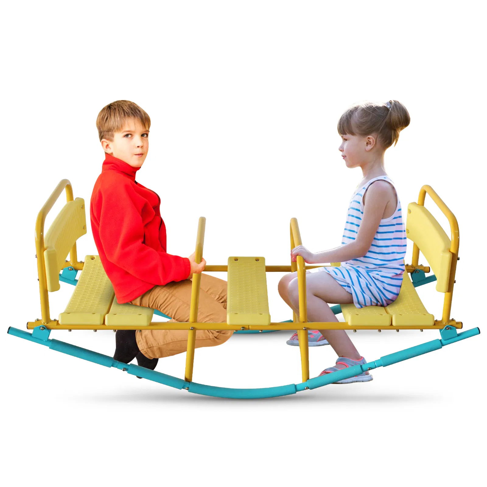 Kindergarten Children Outdoor Rocking Horse Outdoor Park Playground Equipment Double Or Triple Seesaw Swinging Fun — imagen 4