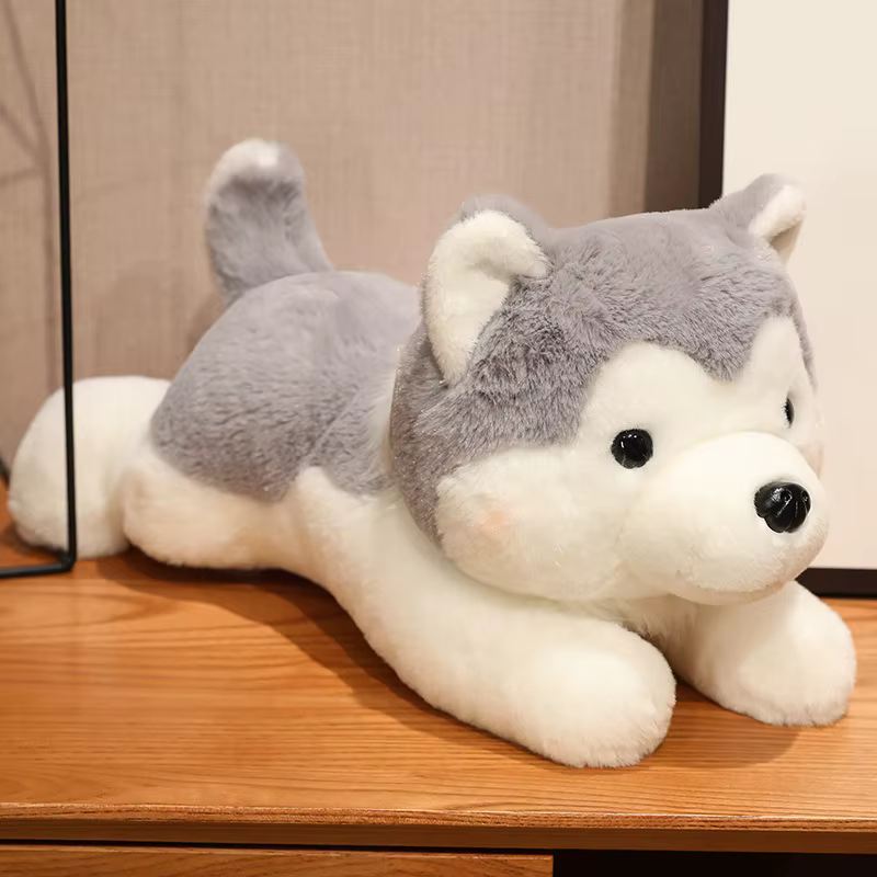 30/40CM Cute Husky Dog Plush Toy Stuffed Animal Soft Kawaii Lying Brown Pet Puppy Pillow Doll Toys for Xmas Gift — image 3