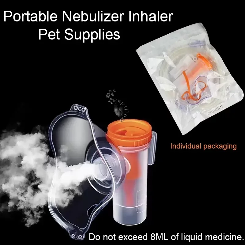 Kit de Nebulizador Portátil Máscara Inhalador Filtro Taza Spray para Equipos Veterinarios Médicos