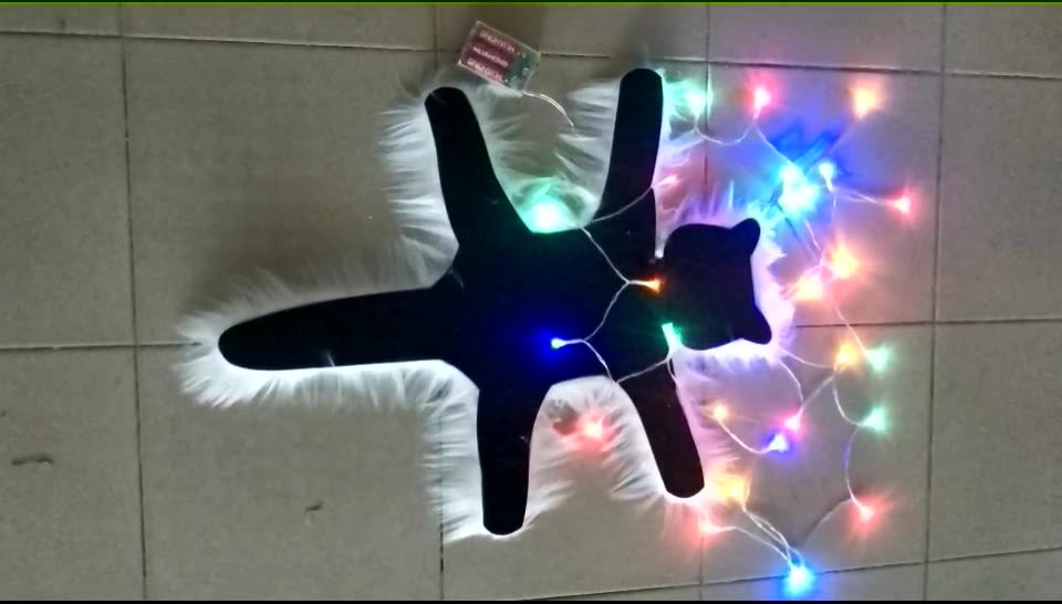 Christmas Fried Cat Aunt's Fried Fur Decoration Fur Decoration Carpet Light String Decoration — image 7