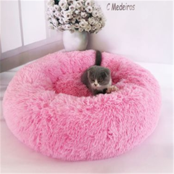 Almohada Redonda de Pelo Largo para Gatos con Funda Antideslizante — imagen 11