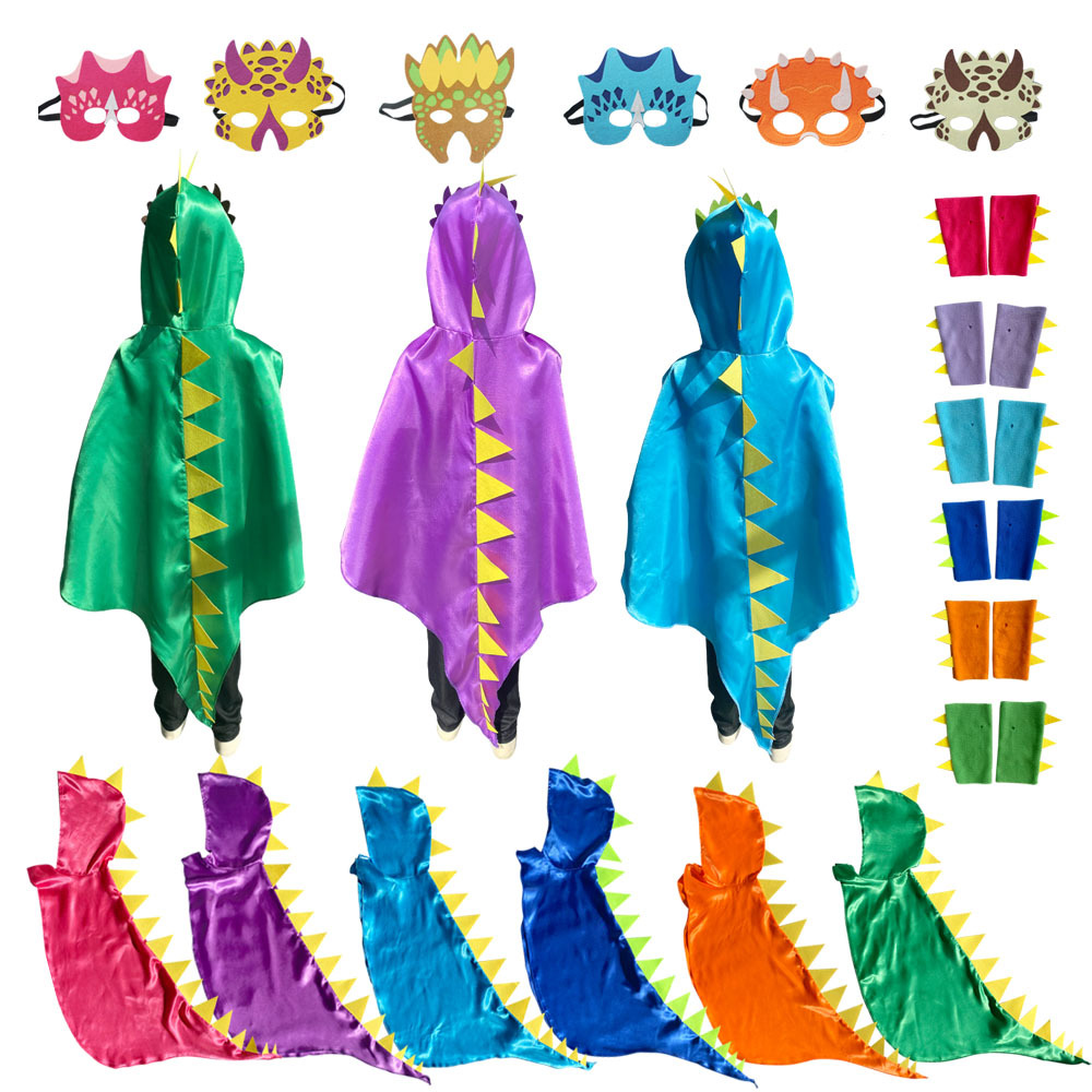 Halloween Kids Costume Children's Performance Outfit Animal Set Dinosaur Cape Costume Accessories — image 2